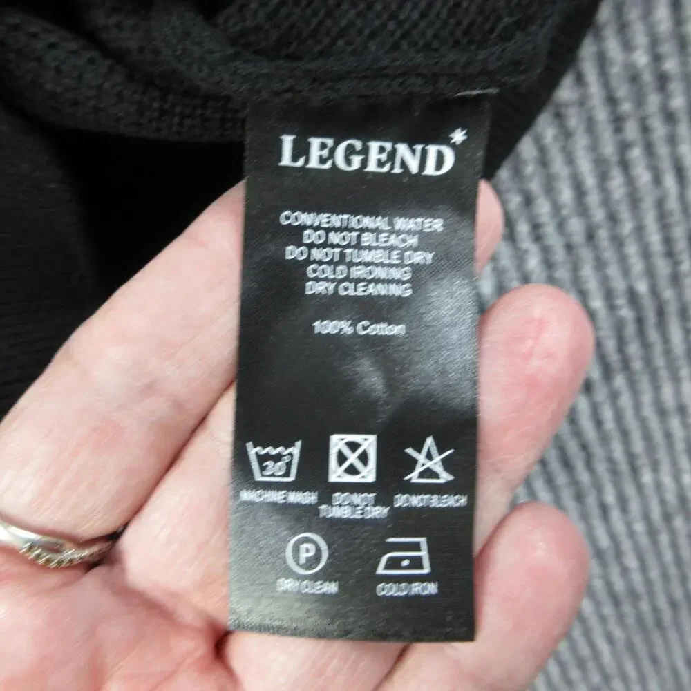 Legend Sweater Mens M Black Pullover Coast Sweatshirt Collarless Regular Fit NWT